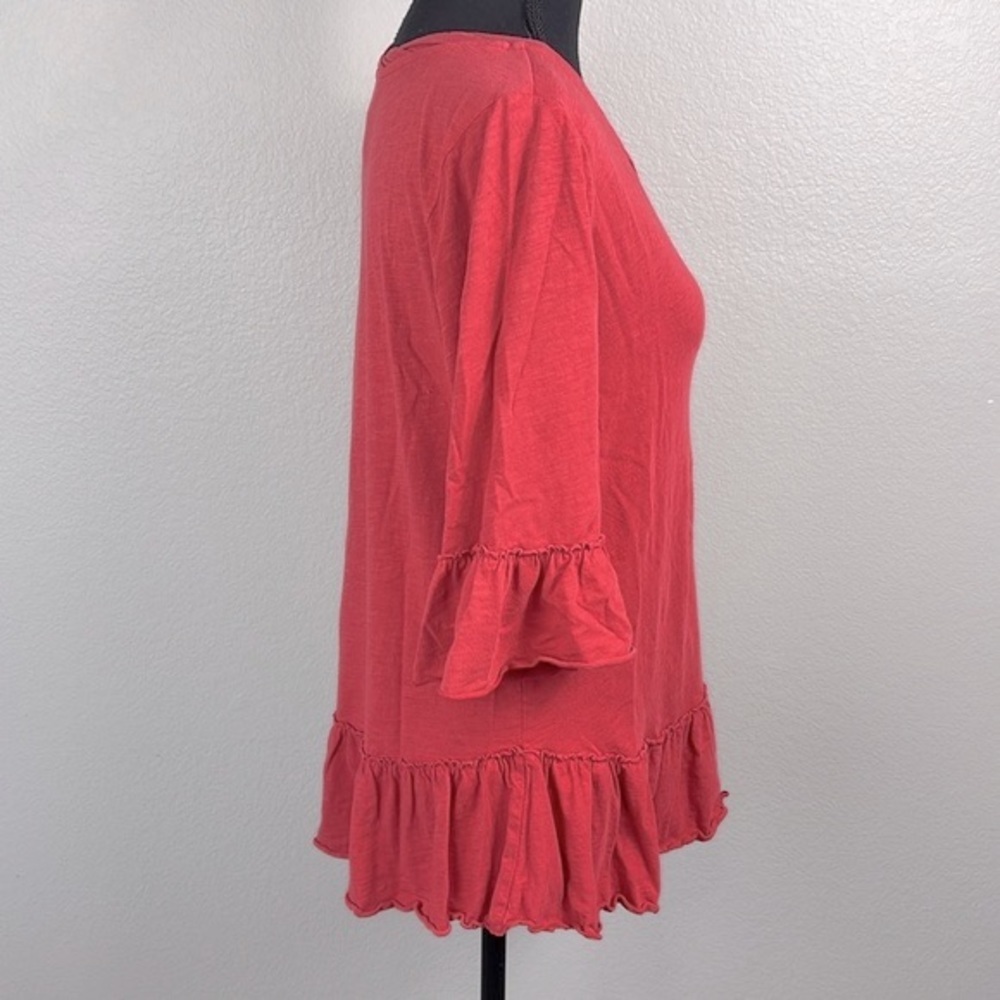 Matilda Jane Coral Red Ruffle Peplum Tunic - Picture 7 of 12